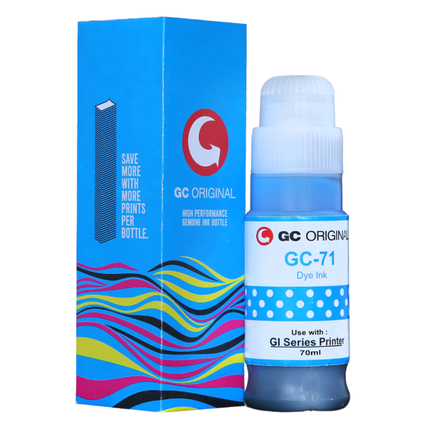 Gc Original Compatible Ink For Canon Gc-71 (Cyan) (70 Ml) Dye Ink
