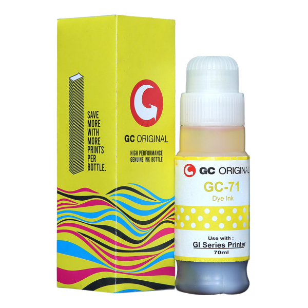 Gc Original Compatible Ink For Canon Gc-71 (yellow) (70 Ml) Dye Ink